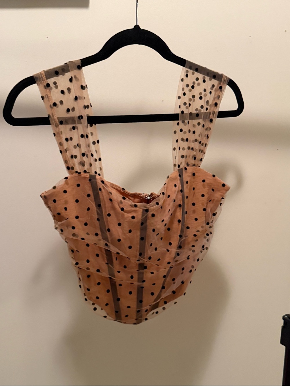 H&M Nude Polka Dot Mesh Corset Camisole